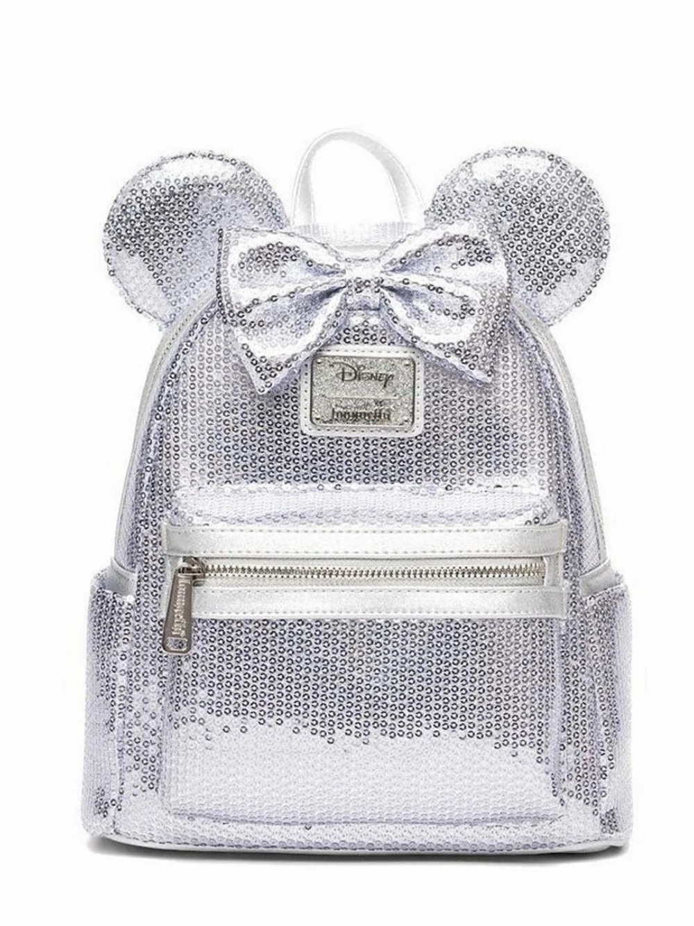 Loungefly Disney UK Minnie Mouse Sequin Mini Backpack Silver